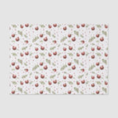 Rode Witte Fruit Granaat Kerst Tissuepapier (Voorkant)