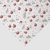 Rode Witte Fruit Granaat Kerst Tissuepapier (Detail)