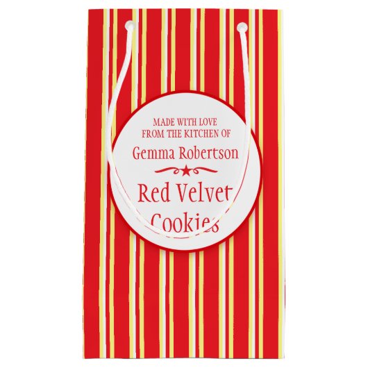 Rode witte, gele koekjeswisselzakken klein cadeauzakje (Voorkant)