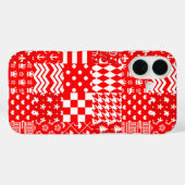 Rode Witte Gemengde Patchwork Patchwork Ontwerp Case-Mate iPhone Case (Achterkant (horizontaal))