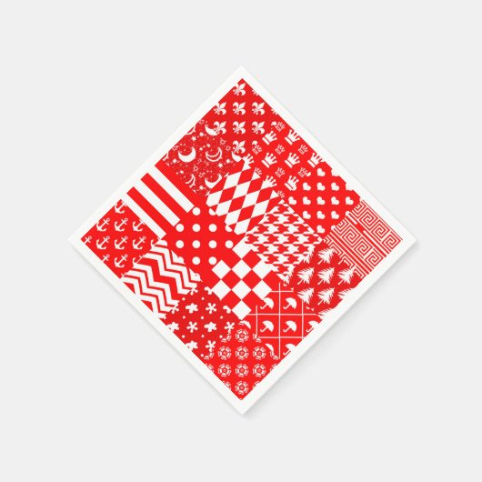 Rode Witte Gemengde Patchwork Patchwork Ontwerp Servet (Hoek)