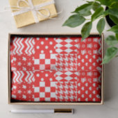 Rode Witte Gemengde Patchwork Patchwork Ontwerp Tissuepapier (Geschenk)