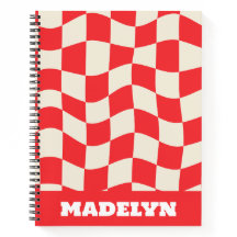 rode & witte geometrische patroon monogram naam