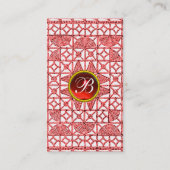 RODE WITTE GEOMETRISCHE RUBY GEMSTONE MONOGRAM VISITEKAARTJE (Achterkant)