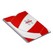rode witte gepersonaliseerde meisjes volleybal notitieboek (Rechterzijde)