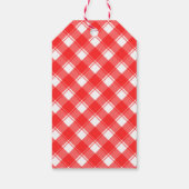 Rode Witte Geruite Aangepaste Bedankt Cadeaubijslu Cadeaulabel (Achterkant)