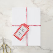 Rode Witte Geruite Bewerkbare Inmaak- of Cadeautag Cadeaulabel (Met Touw)