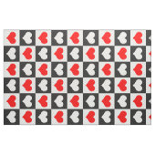 Rode Witte Geruite Harten Stof (Fat Quarter)