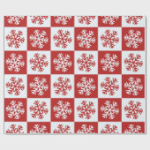 Rode witte geruite sneeuwvlokken inpakpapier (Vlak)