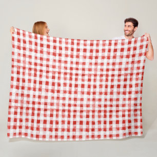 Rode Witte Geruite Strepen Verjaardag Fleece Deken