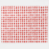 Rode Witte Geruite Strepen Verjaardag Fleece Deken (Voorkant (Horizontaal))