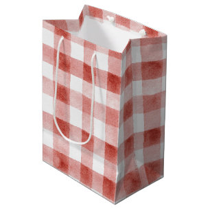 Rode Witte Geruite Strepen Verjaardag Medium Cadeauzakje