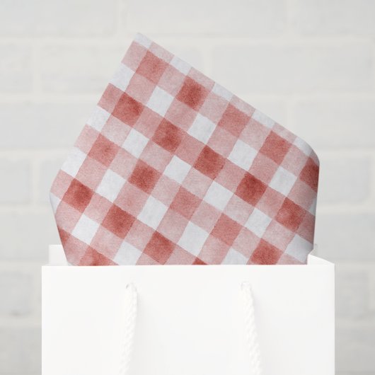 Rode Witte Geruite Strepen Verjaardag Tissuepapier (Cadeauzakje)