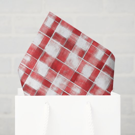 Rode Witte Geruite Strepen Verjaardag Tissuepapier (Cadeauzakje)