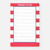 Rode & Witte Gestreepte Dingen Om Te Doen Post-it® Notes (Voorkant)
