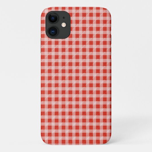 rode witte gevilde gingham Case-Mate iPhone case (Achterkant)