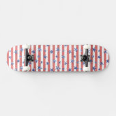 Rode witte glitter blauwe sterren persoonlijk skateboard (Horizontaal)
