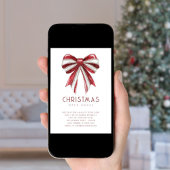 Rode Witte Glitter Bow Open Huis Kerstmis Kaart