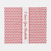 Rode Witte Glitter Hart Personaliseer Valentijnsda Fleece Deken (Voorkant (Horizontaal))