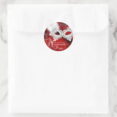 Rode Witte Glitter Masker Maskerade Feest Sticker (Tas)