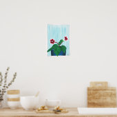 Rode Witte Gloxinia Afrikaans Viooltje Bloem Poste Poster (Keuken)