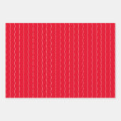 Rode witte golvende lijnen en stippen kerstvakanti inpakpapier vel (Voorkant)