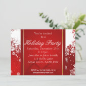 Rode, witte gouden sneeuwvlok winterfeest kaart (Staand voorkant)