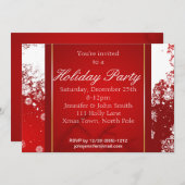 Rode, witte gouden sneeuwvlok winterfeest kaart (Voorkant / Achterkant)