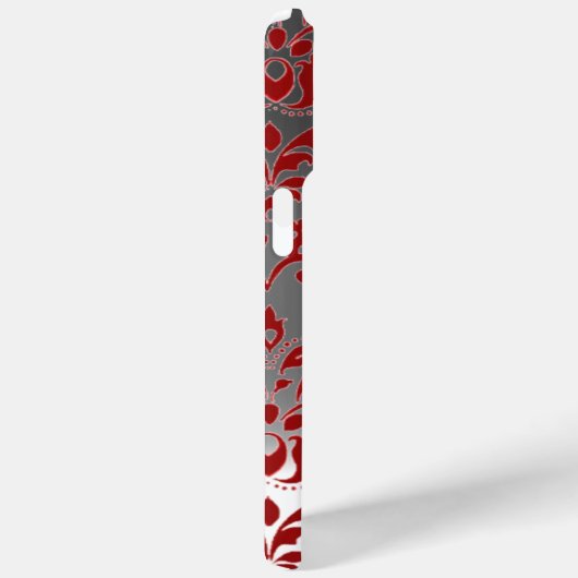 RODE WITTE GRAY DAMASKGEMSTONE MONOGRAM Floral Case-Mate iPhone Case (Achterkant / Rechts)