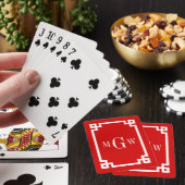 Rode Witte Griekse Sleutel #2 Omlijst 3 Init Monog Pokerkaarten (Insitu)