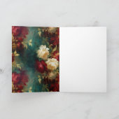 Rode Witte Groene Bloemen Kaart (Binnen)