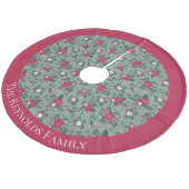 Rode witte groene kerstbloemen, aangepast fleece kerstboom rok (Gekanteld)