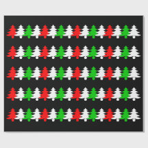 Rode, witte, groene kerstboom iconen patroon