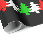 Rode, witte, groene kerstboom iconen patroon cadeaupapier (Rol Hoek)