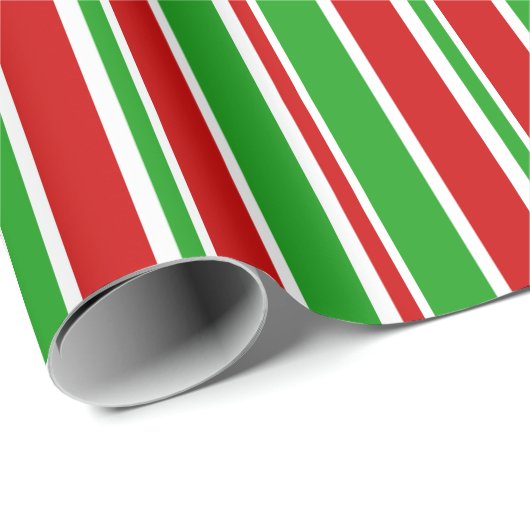 Rode, witte, groene kerstkerstaven cadeaupapier (Rol Hoek)