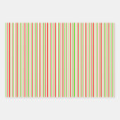 Rode, witte, groene kerststijl, gestreept patronen inpakpapier vel (Voorkant 2)