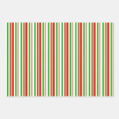 Rode, witte, groene kerststijlstrepen inpakpapier vel (Voorkant 2)