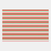 Rode, witte, groene kerststijlstrepen inpakpapier vel (Voorkant 3)