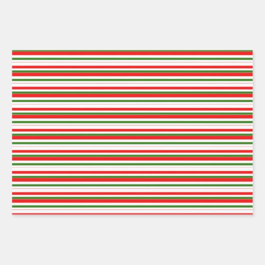 Rode, witte, groene kerststijlstrepen inpakpapier vel (Voorkant 3)