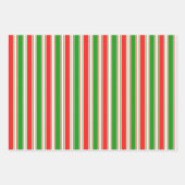 Rode, witte, groene kerststijlstrepen inpakpapier vel (Voorkant 2)
