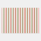 Rode, witte, groene kerststijlstrepen inpakpapier vel (Voorkant 2)