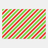 Rode, witte, groene kerststijlstrepen inpakpapier vel (Voorkant 3)