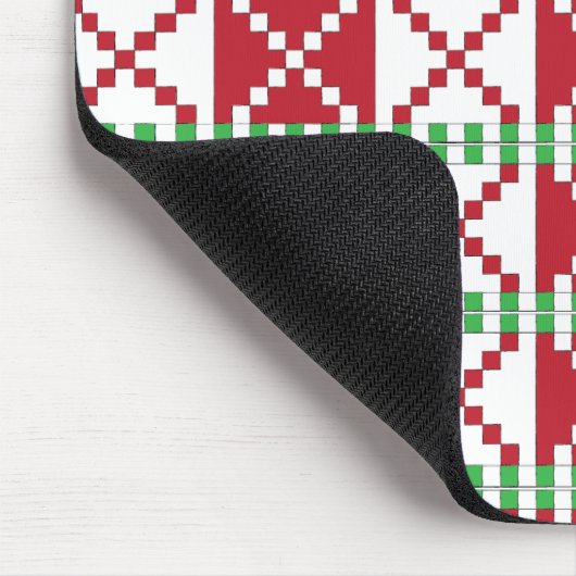 Rode, witte, groene Letse Latgale Etnische Volksku Muismat (Hoek)