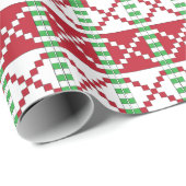 Rode, witte, groene Letse Letse etnische volkskuns Cadeaupapier (Rol Hoek)