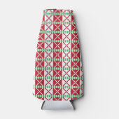 Rode, witte, groene Letse Letse etnische volkskuns Flesjeskoeler (Voorkant)