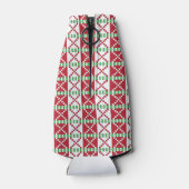 Rode, witte, groene Letse Letse etnische volkskuns Flesjeskoeler (Achterkant)