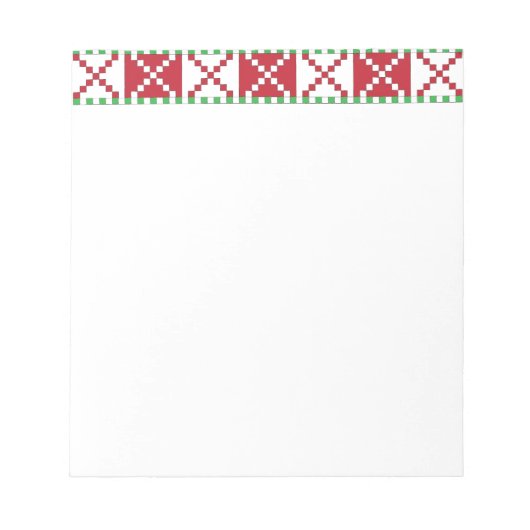 Rode, witte, groene Letse Letse etnische volkskuns Notitieblok (Voorkant)