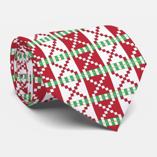 Rode, witte, groene Letse Letse etnische volkskuns Stropdas (Opgerold)