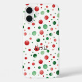 Rode Witte Groene Stippen Kerstmis Case-Mate iPhone Case (Achterkant)