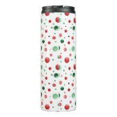 Rode Witte Groene Stippen Kerstmis Thermosbeker (Achterkant)